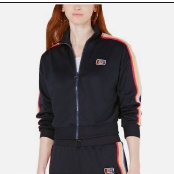 Juicy Couture Jackets & Blazers - Juicy Couture rainbow striped track jacket!l size M